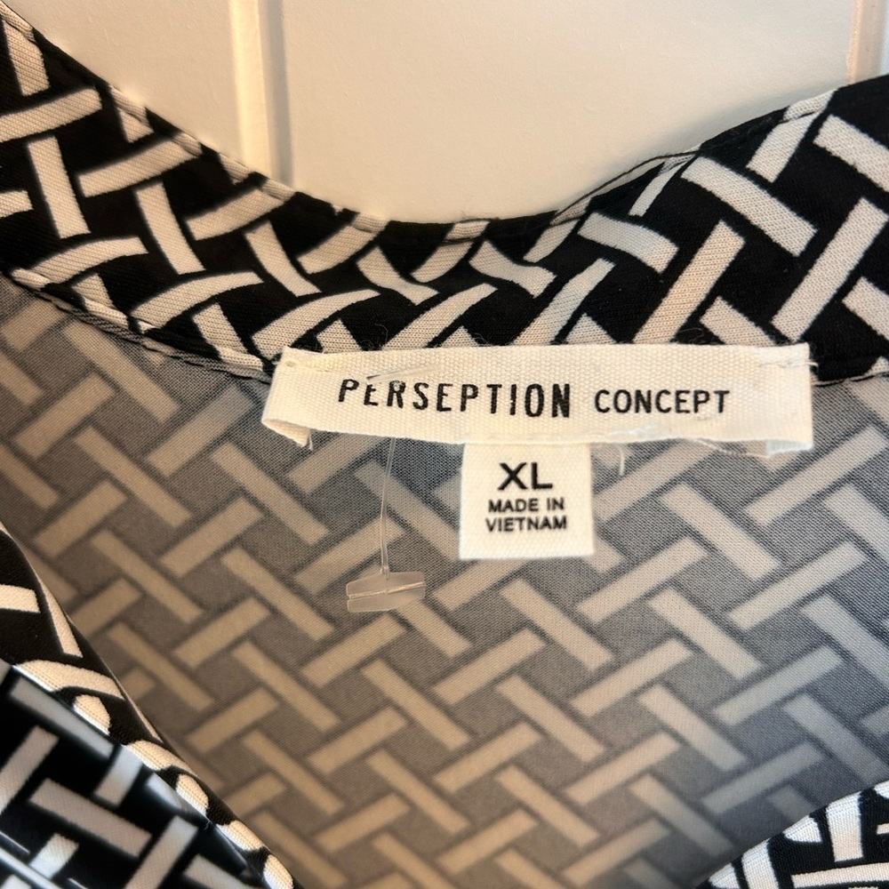 Perseption Concept Black & White Blouse – XL (New with Tags - Picture 3 of 3